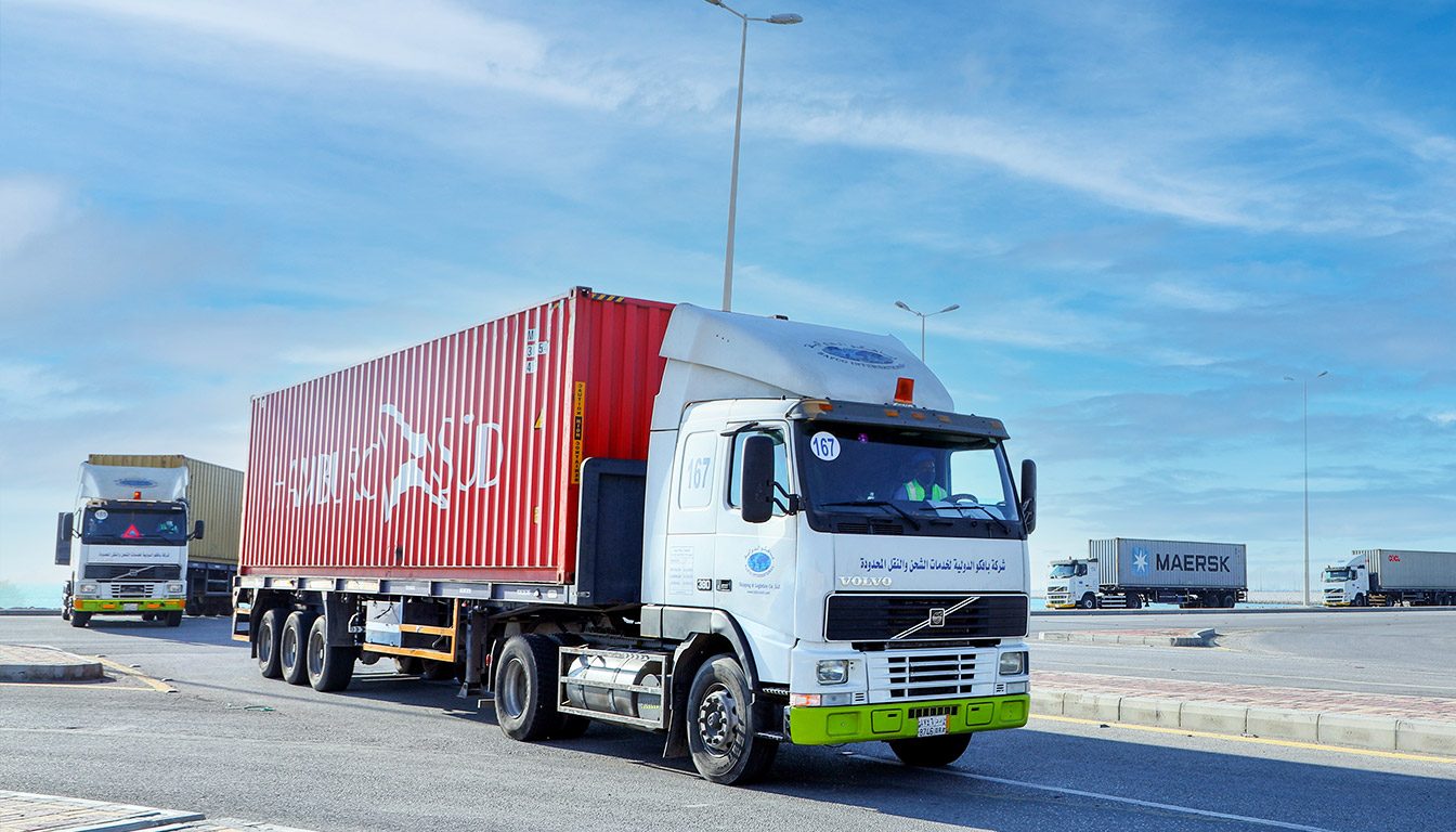 Land transportation and road freight across Saudi Arabia — BAFCO own trailer fleet