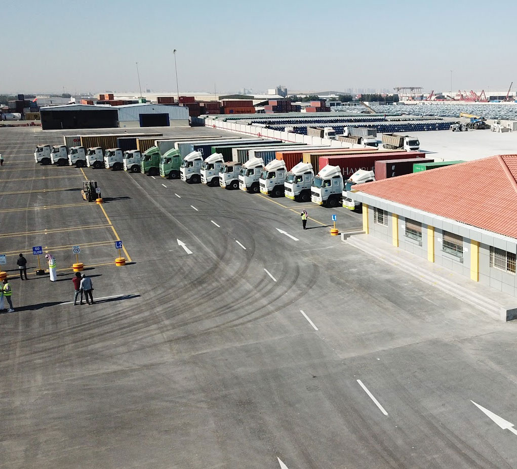 Container yard and truck marshalling area